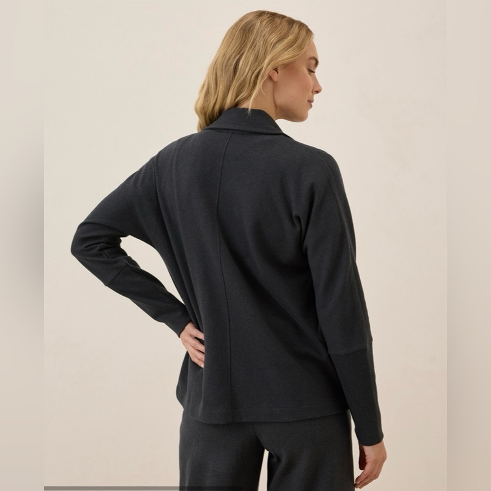 Pact Airplane Relaxed Blazer Organic Cotton Charcoal Heather Gray XS NWOT - Picture 5 of 16